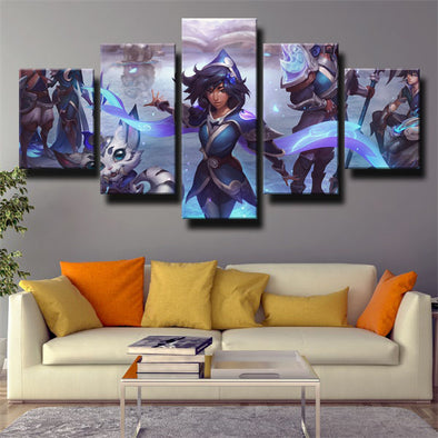 5 panel modern art framed print League of Legends Ezreal wall decor-1200 (1)