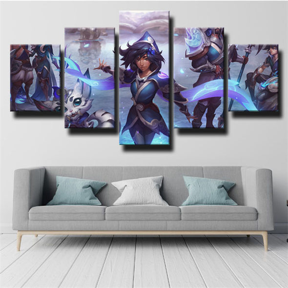 5 panel modern art framed print League of Legends Ezreal wall decor-1200 (3)