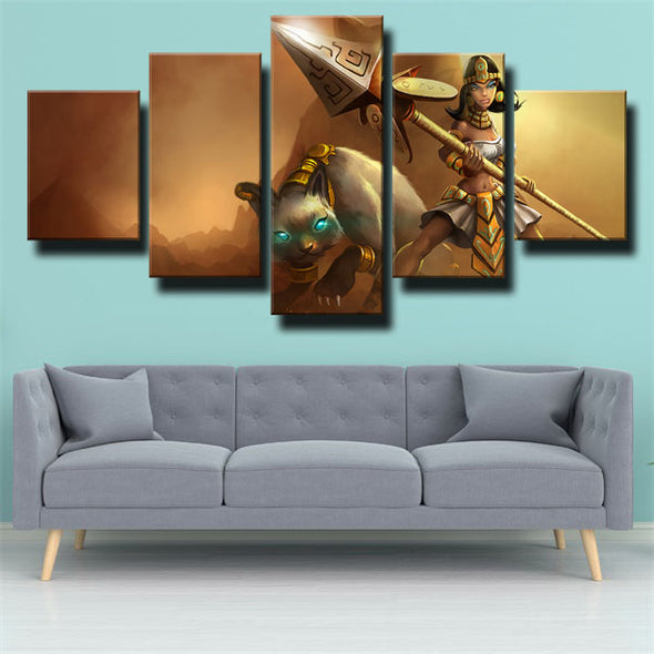 5 panel modern art framed print League of Legends Nidalee wall decor-1200 (3)