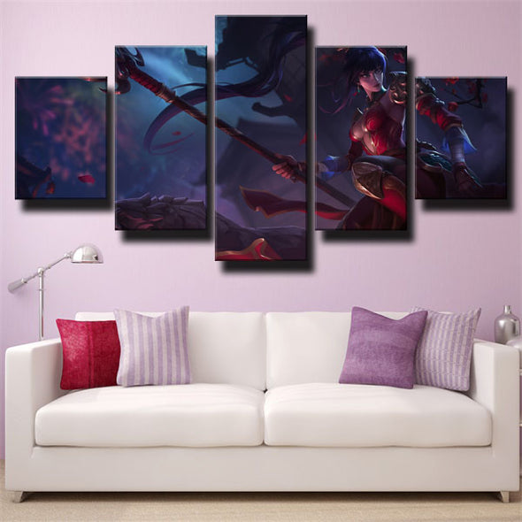 5 panel modern art framed print League of Legends Nidalee wall picture-1200 (2)