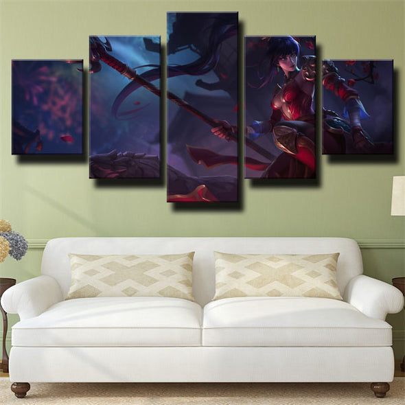 5 panel modern art framed print League of Legends Nidalee wall picture-1200 (3)