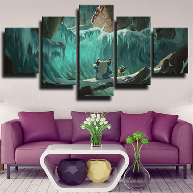 5 panel modern art framed print League of Legends Nunu home decor-1200 (1)