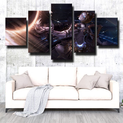 5 panel modern art framed print League of Legends Orianna home decor-1200(1)