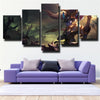 5 panel modern art framed print League of Legends Poppy home decor-1200 (2)