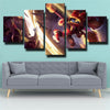 5 panel modern art framed print League of Legends Poppy wall picture-1200 (2)
