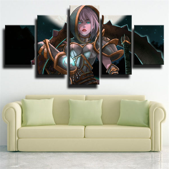 5 panel modern art framed print League of Legends Riven wall picture-1200 (2)