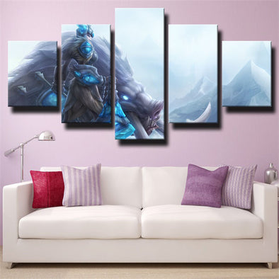 5 panel modern art framed print League of Legends Sejuani wall picture-1200 (1)