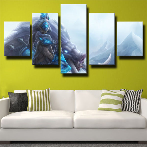 5 panel modern art framed print League of Legends Sejuani wall picture-1200 (3)