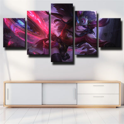 5 panel modern art framed print League of Legends Sivir wall decor-1200 (1)