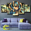 5 panel modern art framed print League of Legends Sona wall decor-1200 (3)