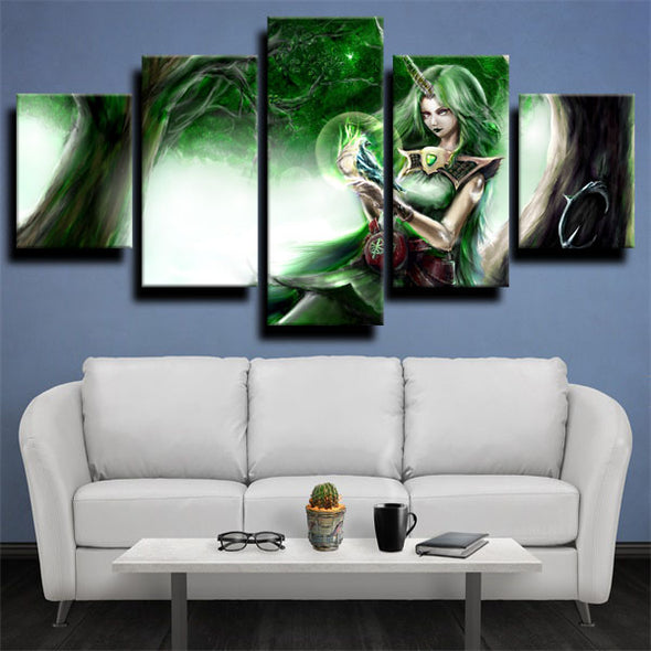 5 panel modern art framed print League of Legends Soraka decor picture-1200 (3)
