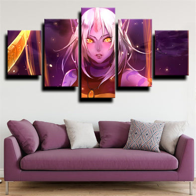 5 panel modern art framed print League of Legends Soraka home decor-1200 (1)