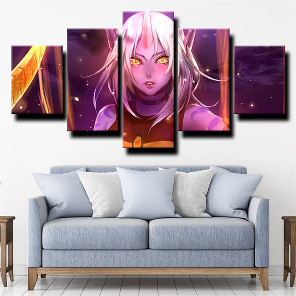 5 panel modern art framed print League of Legends Soraka home decor-1200 (3)
