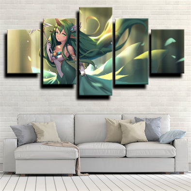 5 panel modern art framed print League of Legends Soraka wall decor-1200 (1)
