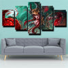 5 panel modern art framed print League of Legends Syndra decor picture-1200 (2)