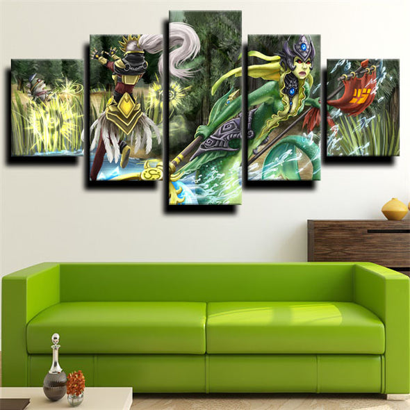 5 panel modern art framed print League of Legends Syndra wall decor-1200 (3)