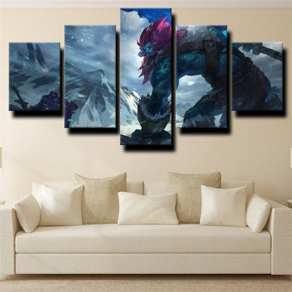 5 panel modern art framed print League of Legends Trundle wall picture-1200 (3)