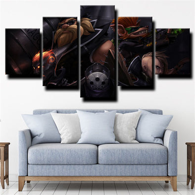 5 panel modern art framed print League of Legends Twitch wall decor-1200 (1)