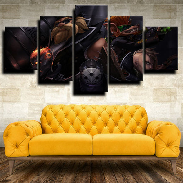 5 panel modern art framed print League of Legends Twitch wall decor-1200 (3)