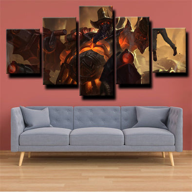5 panel modern art framed print League of Legends Urgot home decor-1200 (1)