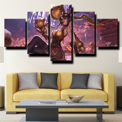 5 panel modern art framed print League of Legends Vayne decor picture-1200 (1)