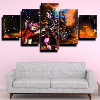 5 panel modern art framed print League of Legends Vayne wall decor-1200 (1)