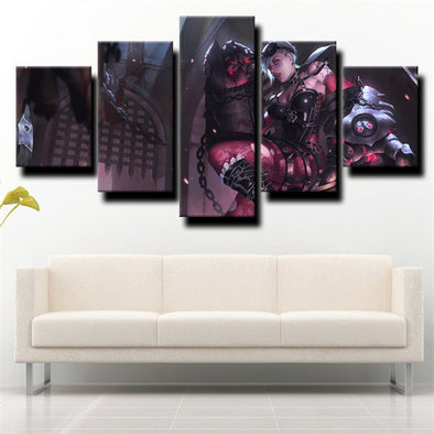 5 panel modern art framed print League of Legends Vi wall decor-1200 (1)