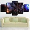 5 panel modern art framed print League of Legends Ziggs wall decor-1200(2)