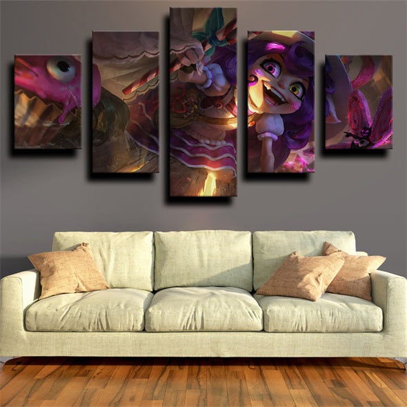 5 panel modern art framed print League of Legends live room decor-1217 (2)