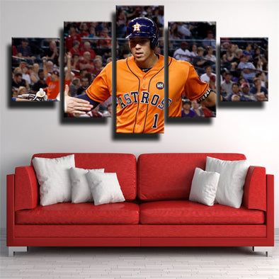 5 panel modern art framed print MLB HA Carlos Correa home decor-1214 (1)