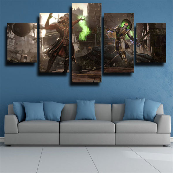 5 panel modern art framed print Mortal Kombat X  characters wall decor-1552 (2)