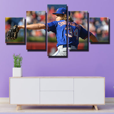 5 panel modern art framed print NY Mets Noah Syndergaard wall picture-1201 (1)