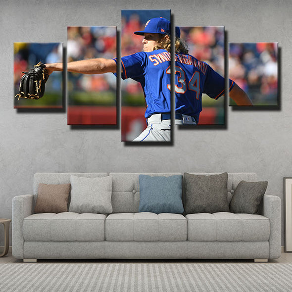 5 panel modern art framed print NY Mets Noah Syndergaard wall picture-1201 (2)