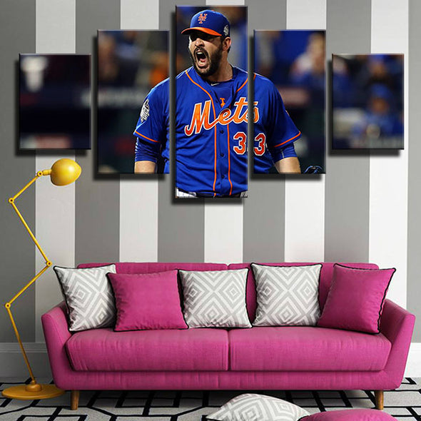5 panel modern art framed print NY Mets Pitcher Matt Harvey live room decor-1201 (3)