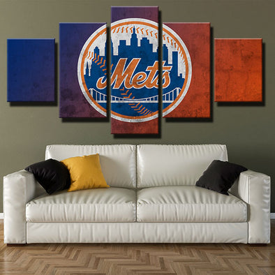 5 panel modern art framed print NY Mets standard wall decor-1201 (1)