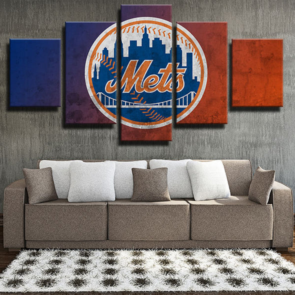 5 panel modern art framed print NY Mets standard wall decor-1201 (3)