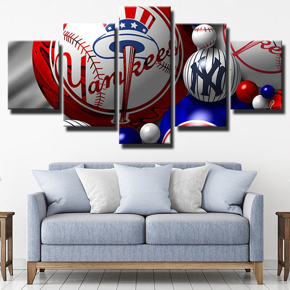 5 panel modern art framed print NY Yankees team standard wall decor-1201 (4)