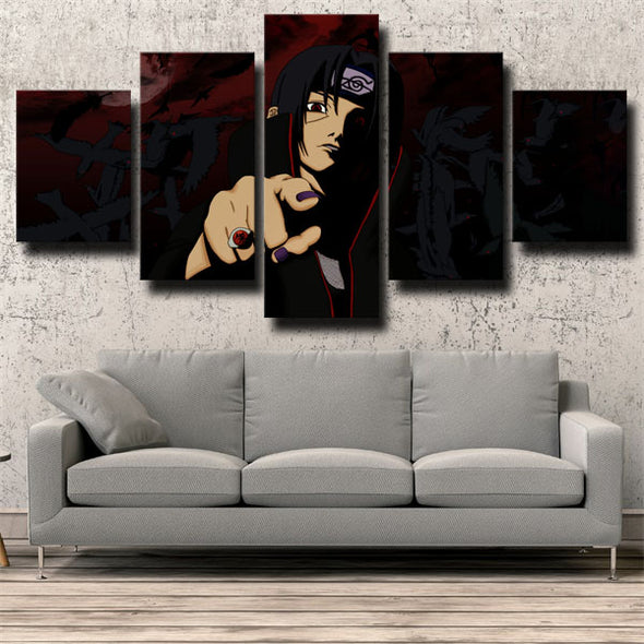 5 panel modern art framed print Naruto Itachi Uchiha live room decor-1717 (2)