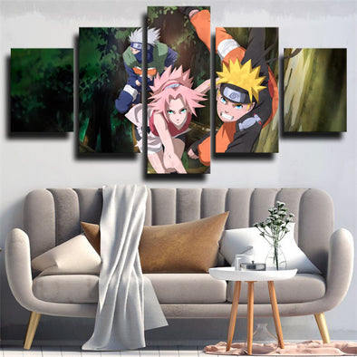 5 panel modern art framed print Naruto Sakura and naruto wall decor-1707 (1)