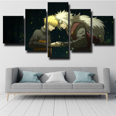 5 panel modern art framed print Naruto with Jiraiya decor picture-1719 (1)