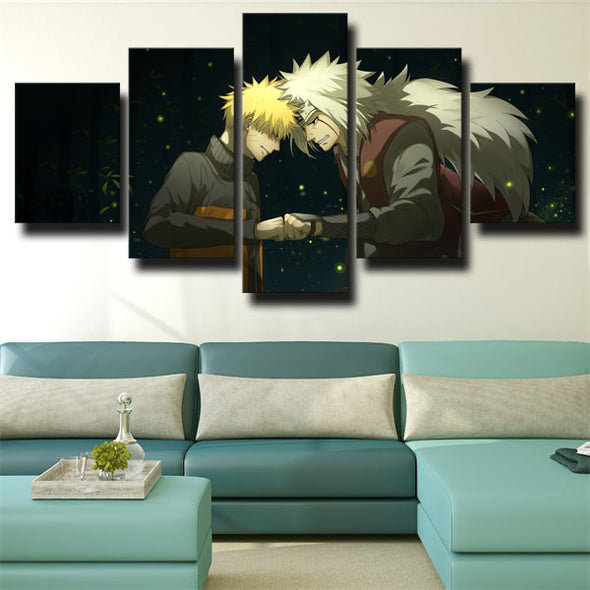5 panel modern art framed print Naruto with Jiraiya decor picture-1719 (2)