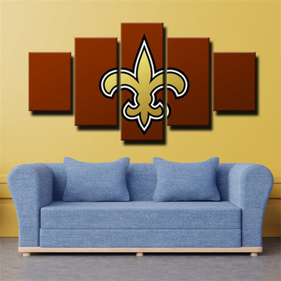 5 panel modern art framed print New Orleans Saints Emblem  wall decor1203(1)