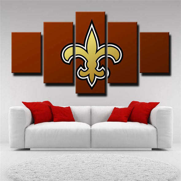 5 panel modern art framed print New Orleans Saints Emblem  wall decor1203(3)