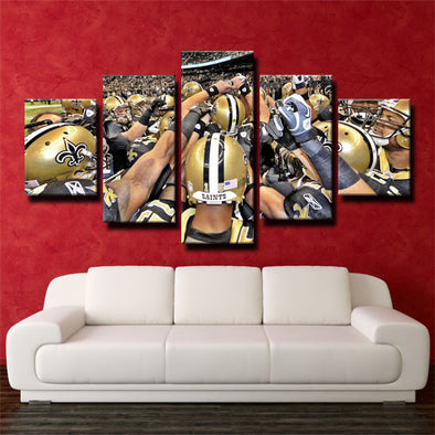 5 panel modern art framed print New Orleans Saints Team Symbol  wall decor1210 (1)