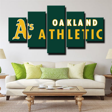 5 panel modern art framed print  Oakland Athletics team  Embleme  standard wall decor1207 (1)