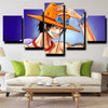 5 panel modern art framed print One Piece Portgas D. Ace wall picture-1200 (3)