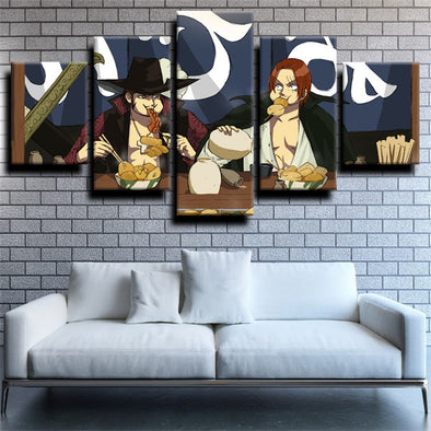 5 panel modern art framed print One Piece Shanks live room decor-1200（1）