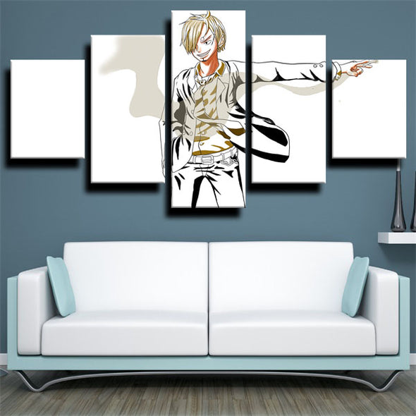 5 panel modern art framed print One Piece Vinsmoke Sanji decor picture-1200 (1)