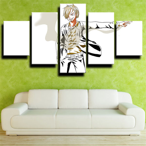 5 panel modern art framed print One Piece Vinsmoke Sanji decor picture-1200 (2)
