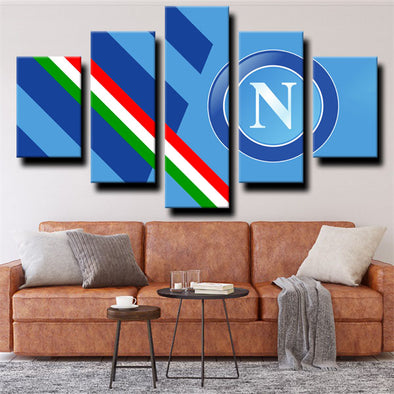 5 panel modern art framed print SSC Napoli home decor-1216(1)